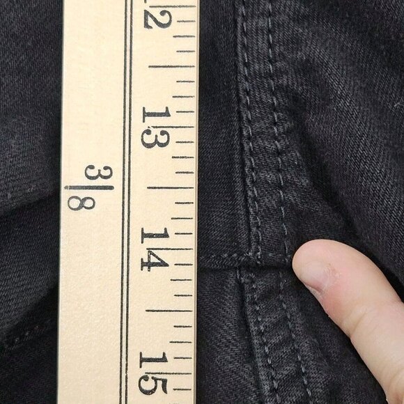 Levi's Premium Ribcage Straight Ankle Jeans Black Womens Size 24W NEW Button Fly - Picture 15 of 16